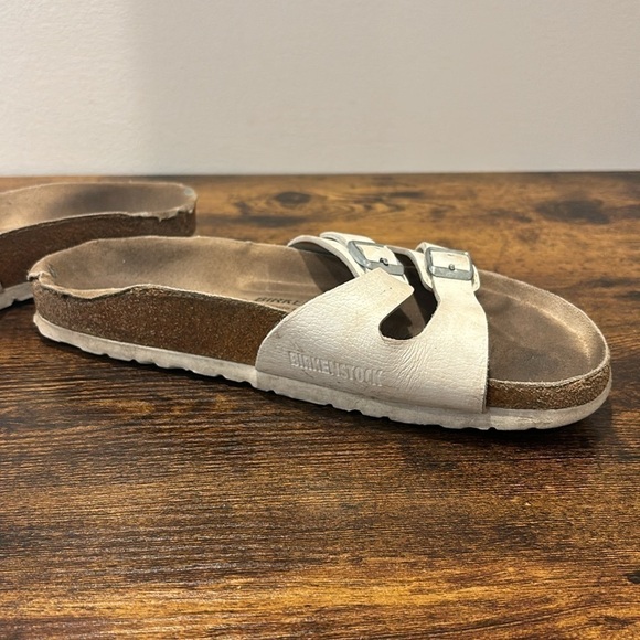 Birkenstock White Leather Sandals size 8 women - Picture 2 of 8